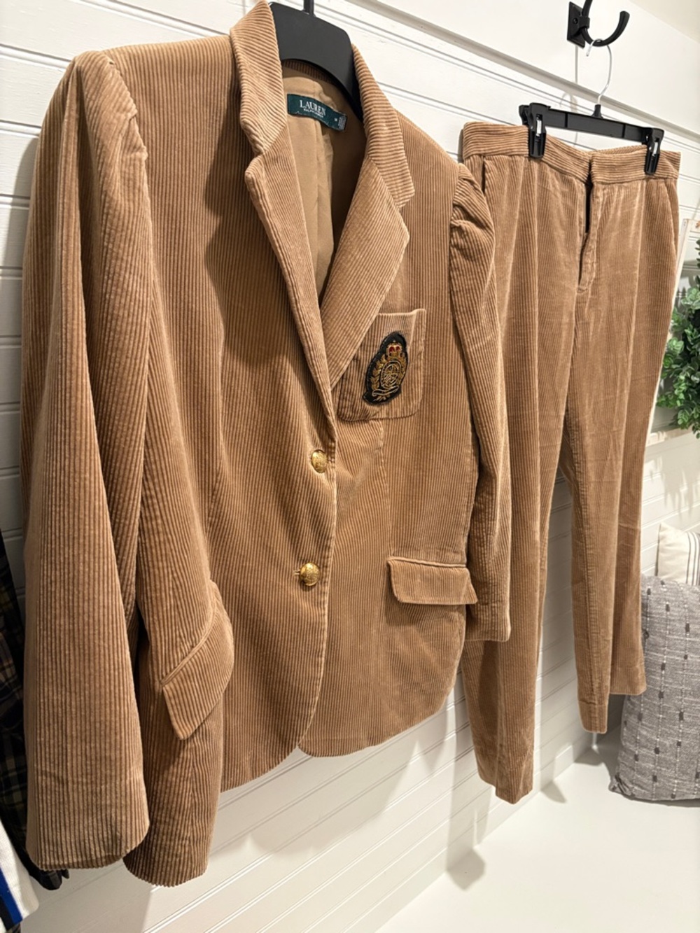 Lauren Ralph Lauren Camel Corduroy Blazer and Matching Trousers